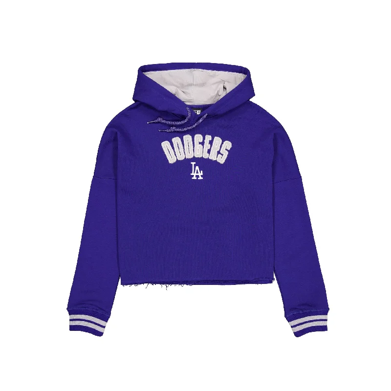 Los Angeles Dodgers Sport Night Blue Women's Hoodie Hoodie with Frayed Bohemian Relaxed Los Angeles Dodgers Sport Night Blue Women's Hoodie Hoodie with Frayed Bohemian Relaxed