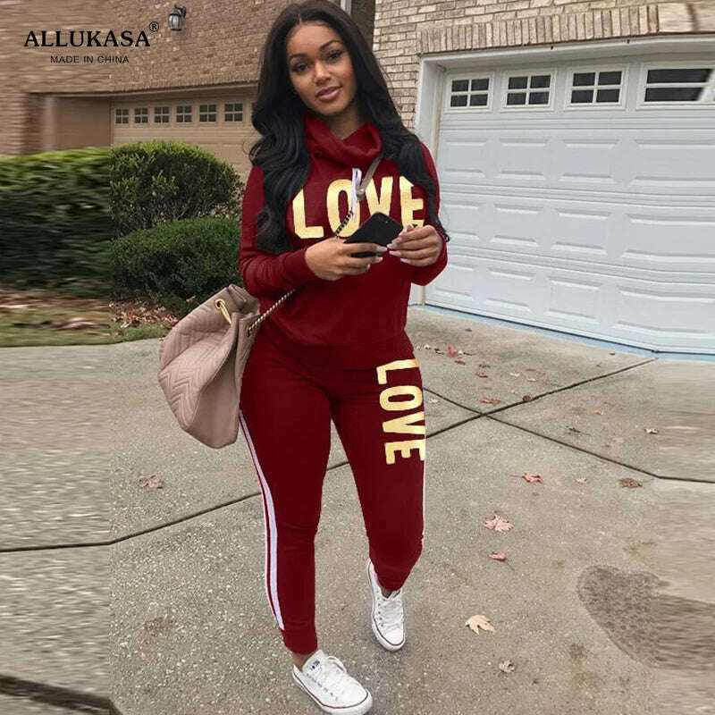 2 Piece Set Women Outfit LOVE Letter Print High Neck Hoodies Sweatshirt Pants Tracksuit 2022 Plus Size Streetwear Casual Suit Hoodie with High-Low Hem Asymmetrical Trendy 2 Piece Set Women Outfit LOVE Letter Print High Neck Hoodies Sweatshirt Pants Tracksuit 2022 Plus Size Streetwear Casual Suit Hoodie with High-Low Hem Asymmetrical Trendy
