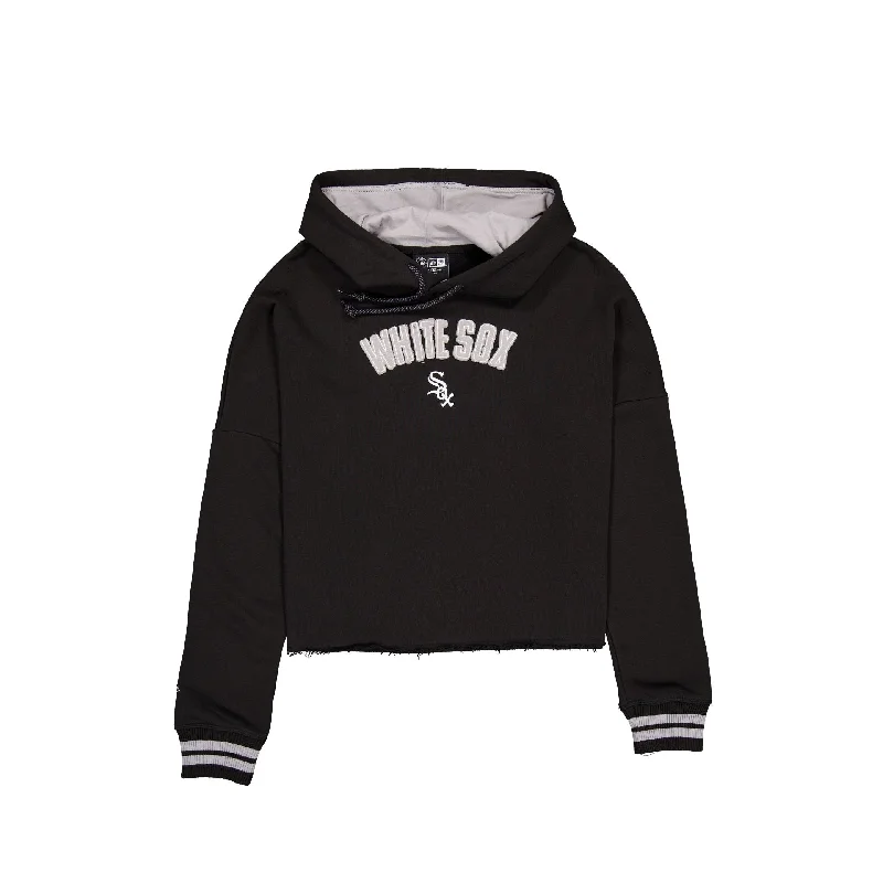 Chicago White Sox Sport Night Black Women's Hoodie Hoodie with Zipper Placket Modern Functional Chicago White Sox Sport Night Black Women's Hoodie Hoodie with Zipper Placket Modern Functional