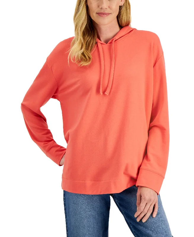 Karen Scott Drapey Fit Hoodie Hoodie with Hem Ribbing Snug Secure
