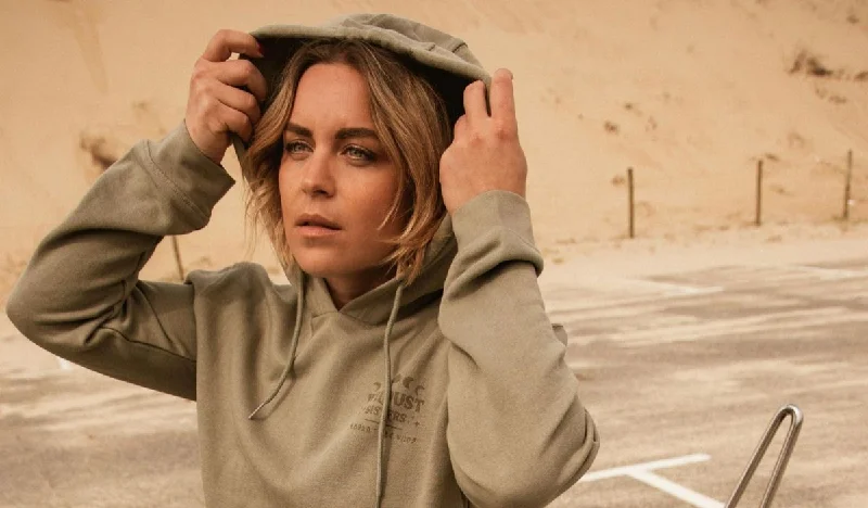 Wildust Sisters Wildust Hoodie in Green Hoodie with Hem Embroidery Detailed Premium