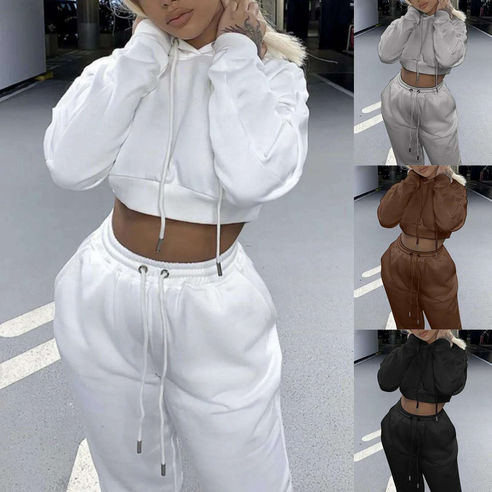 Women 2 Piece Set Casual Sport Outfits Tracksuit Hoodies Sweatshirt+Sweatpants Jogger Pants 2024 Fashion Winter Sportswear Hoodie with Belted Waist Structured Tailored Women 2 Piece Set Casual Sport Outfits Tracksuit Hoodies Sweatshirt+Sweatpants Jogger Pants 2024 Fashion Winter Sportswear Hoodie with Belted Waist Structured Tailored