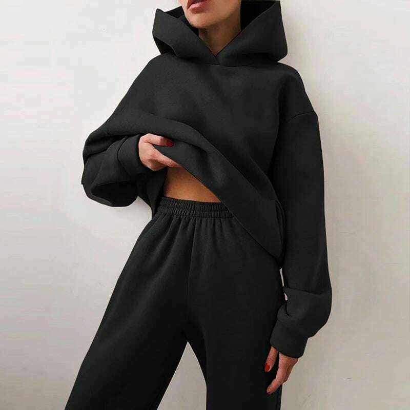 Women Hooded Tracksuit Sports 2 Pieces Set Streetwear Sweatshirts Pullover Pants Suit Home Sweatpants Trousers Outfits 2023 Hoodie with Hem Contrast Bold Stylish Women Hooded Tracksuit Sports 2 Pieces Set Streetwear Sweatshirts Pullover Pants Suit Home Sweatpants Trousers Outfits 2023 Hoodie with Hem Contrast Bold Stylish