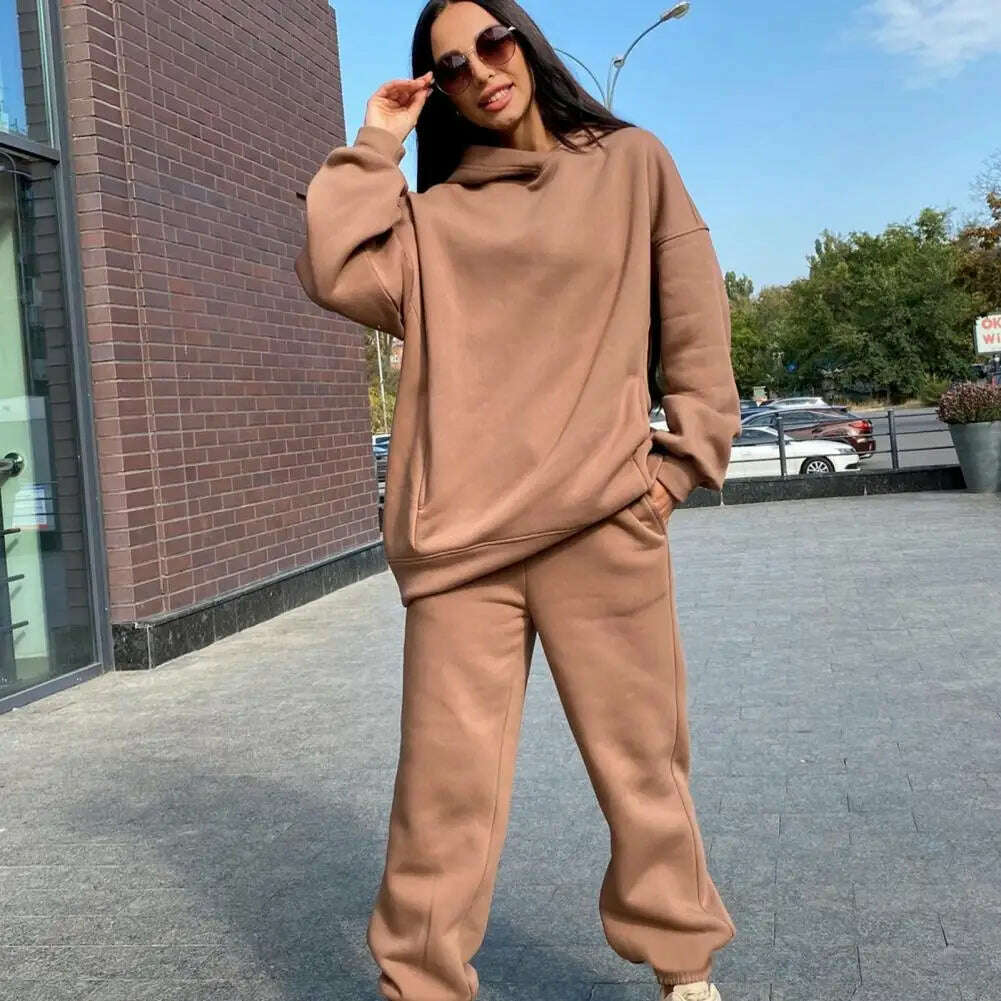 Women Two Piece Sets Tracksuit Hooded Sweatshirt Tops Sweatpants Pants Set Female Spring Autumn Long Sleeve Pullover Sports Set Hoodie with Hood Adjustable Protection Women Two Piece Sets Tracksuit Hooded Sweatshirt Tops Sweatpants Pants Set Female Spring Autumn Long Sleeve Pullover Sports Set Hoodie with Hood Adjustable Protection