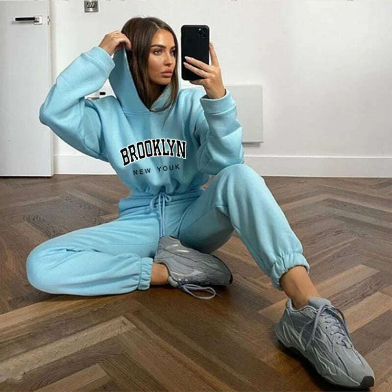 Womens 2 Pieces Suit Hooded Print Pullover Tracksuit Set Drawstring Short Sweatshirts Casual Sweatpants Jogging Home Clothing Hoodie with Hem Raw Edge Edgy Unfinished Womens 2 Pieces Suit Hooded Print Pullover Tracksuit Set Drawstring Short Sweatshirts Casual Sweatpants Jogging Home Clothing Hoodie with Hem Raw Edge Edgy Unfinished