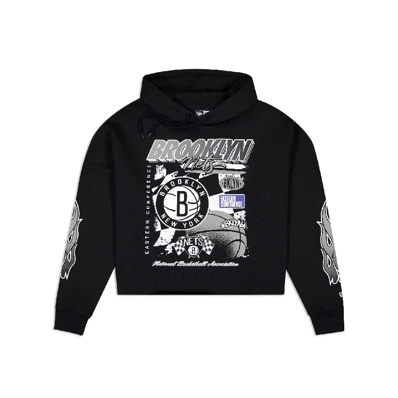 Brooklyn Nets 2024 Rally Drive Women's Hoodie Hoodie with Applique Textured Unique
