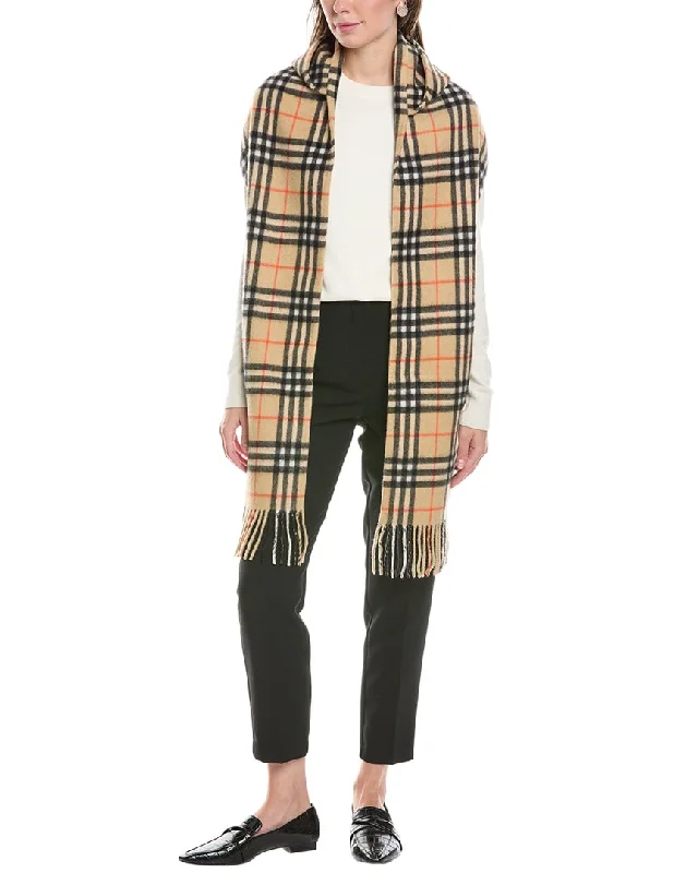Burberry Hooded Cashmere Scarf Hoodie with Patch Decorative Personalized