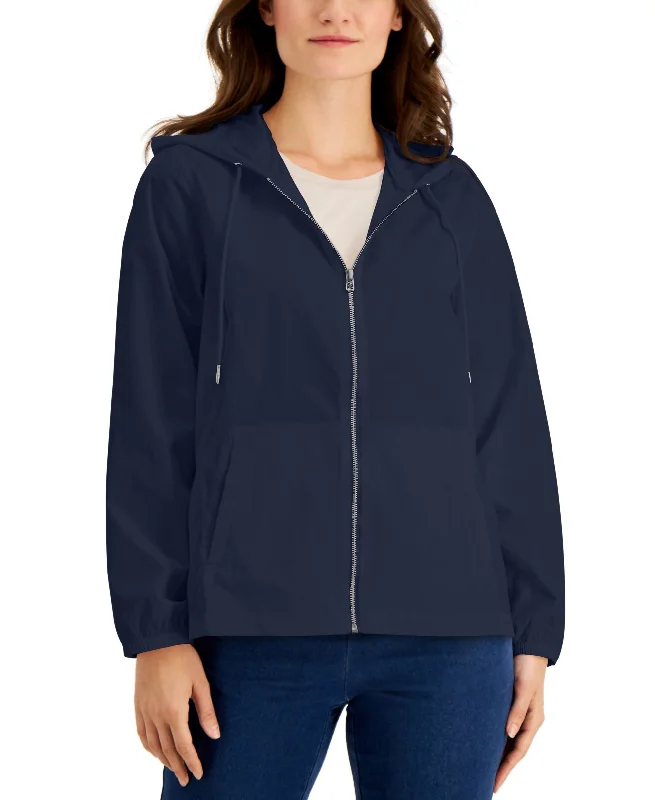 Karen Scott Zipper Hoodie Hoodie with Strings Custom Fit Adjustable