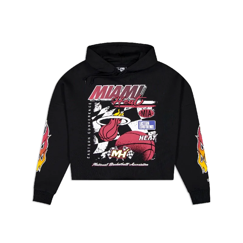 Miami Heat 2024 Rally Drive Women's Hoodie Hoodie with Color Block Contrast Stylish