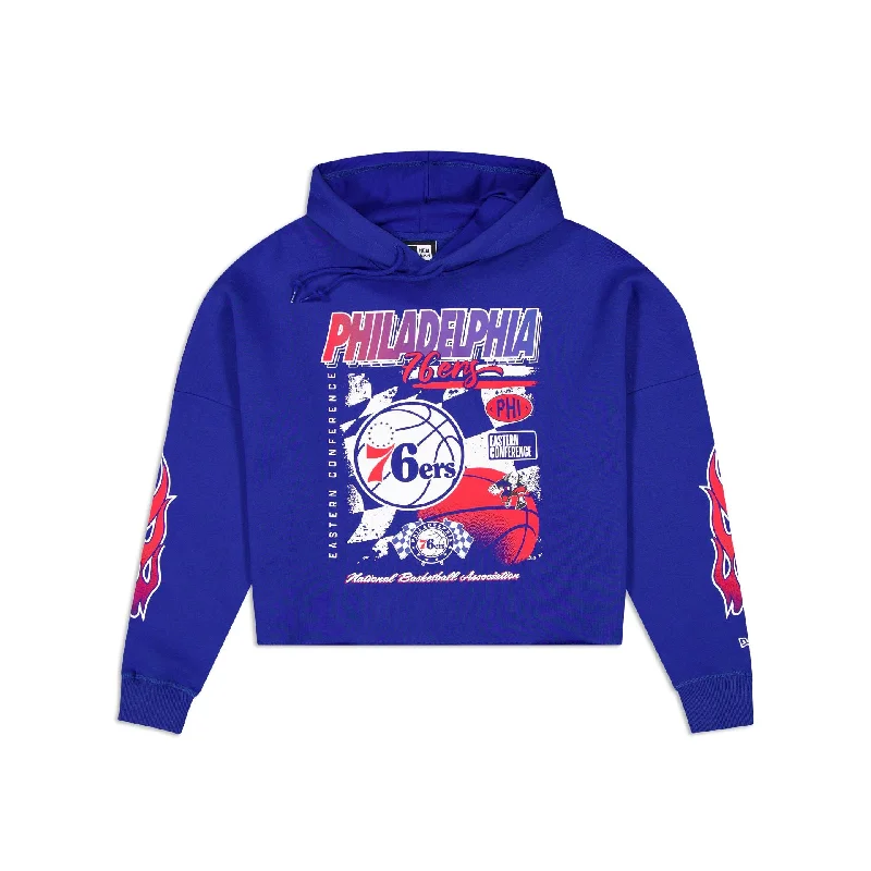 Philadelphia 76ers 2024 Rally Drive Women's Hoodie Hoodie with Illustration Artistic Creative Philadelphia 76ers 2024 Rally Drive Women's Hoodie Hoodie with Illustration Artistic Creative