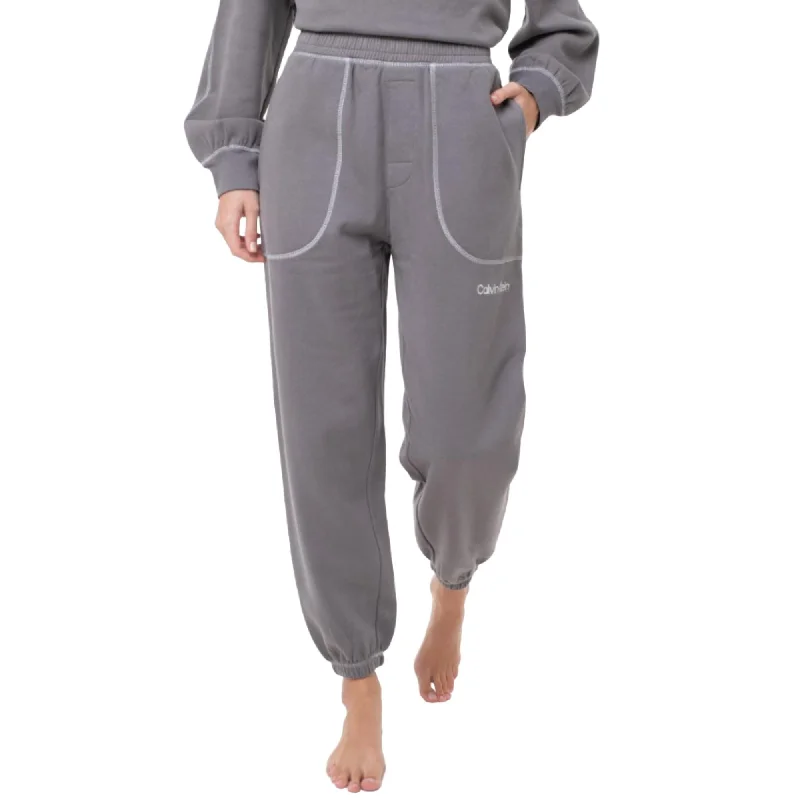 Calvin Klein Women's Grey Jogger Pant Relaxed Lounge Trousers