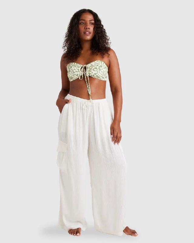 Billabong Beach  Babe Cargo Pants Elegant Silk Pants