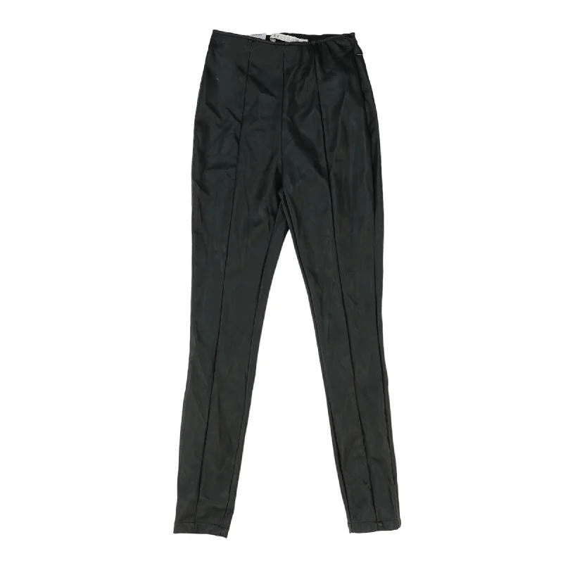 Black Solid Pants Relaxed Linen Pants