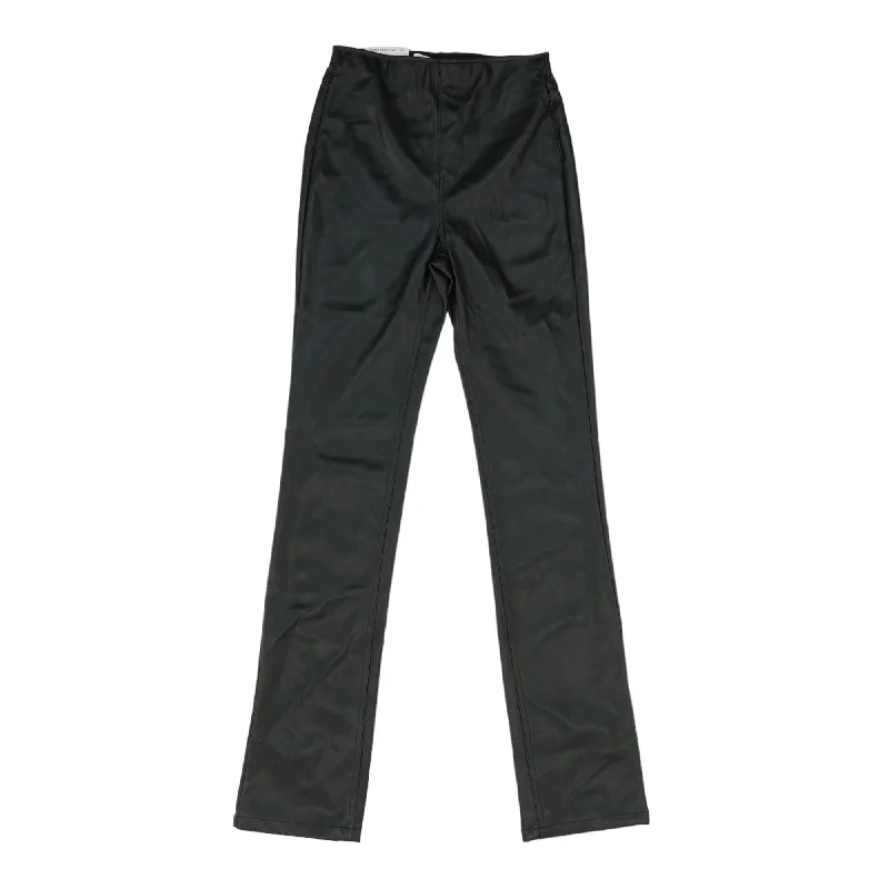 Black Solid Pants Comfortable Fleece Pants