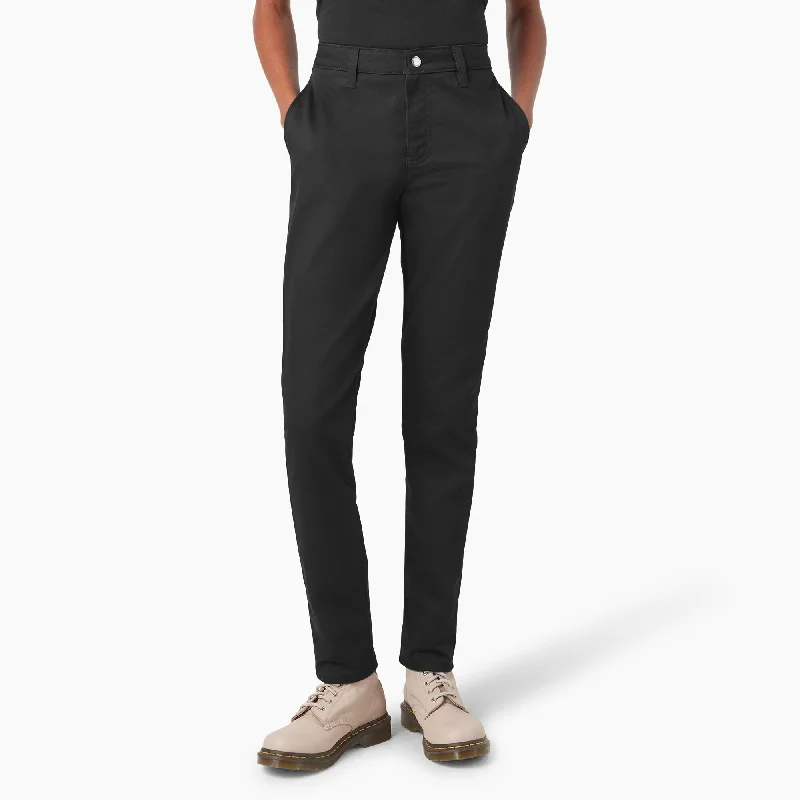 Dickies Women's Super Flex Skinny Leg Work Pant Chic Checkered Pants