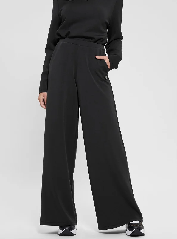 Eco Black Olympe Wide Leg Pant Formal Linen Trousers