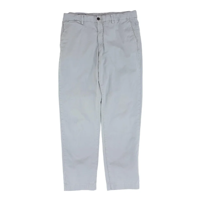 Gray Solid Chino Pants Trendy Wide-Legged Trousers