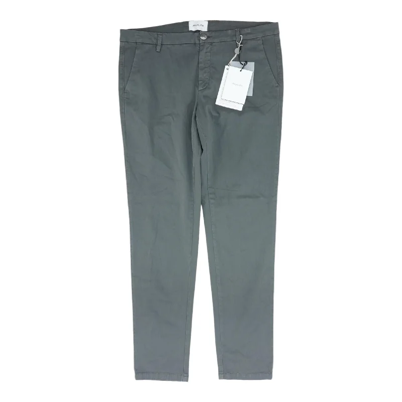 Gray Solid Chino Pants Elegant Trouser Pants