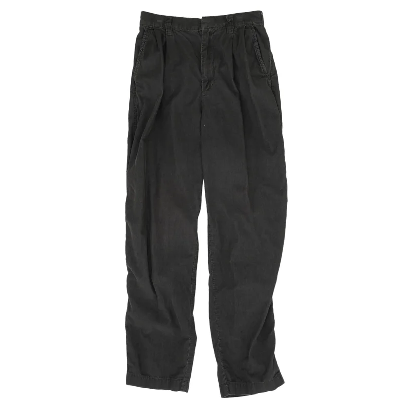 Gray Solid Pants Casual Drawstring Pants