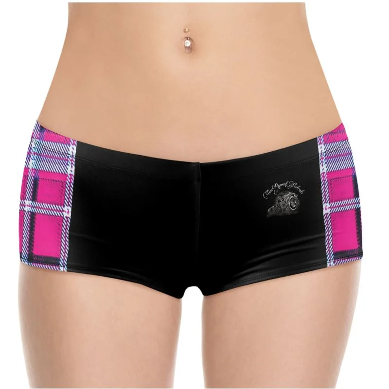 TRP Twisted Patterns 06: Digital Plaid 01-04A Designer Hot Pants High-Waist Yoga Pants