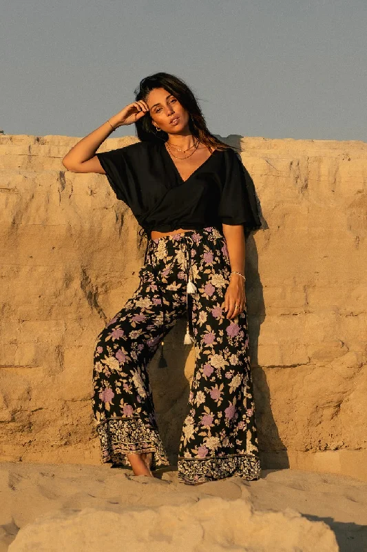 Indira Wide Leg Pants - charcoal Classic Pleated Pants