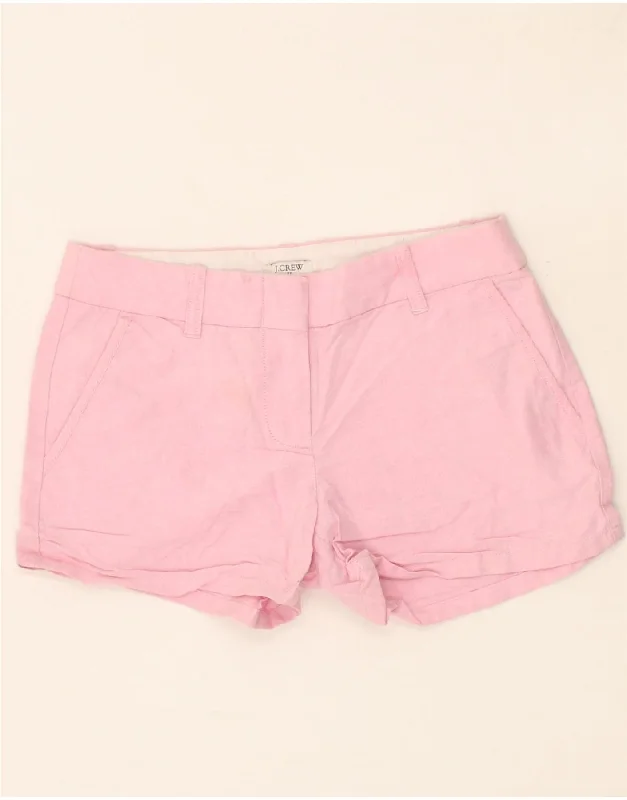 J. CREW Womens Hot Pants US 00 2XS W28  Pink Cotton Comfortable Pleated Pants