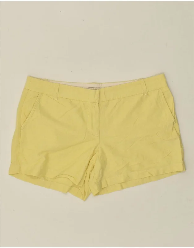 J. CREW Womens Hot Pants US 14 XL W38  Yellow Cotton Stylish Casual Pants