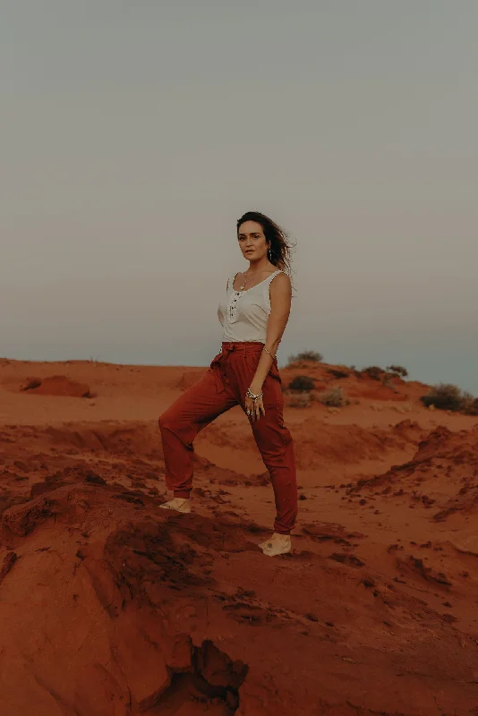 Lounge Pants - burnt ochre Cozy Full-Length Pants