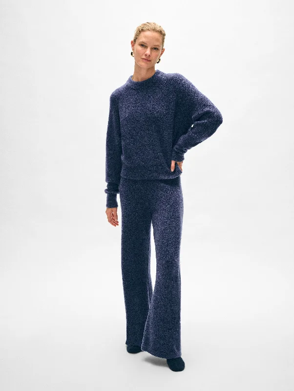 Merino Cashmere Bouclé Wide Leg Pant Soft Stretch Leggings