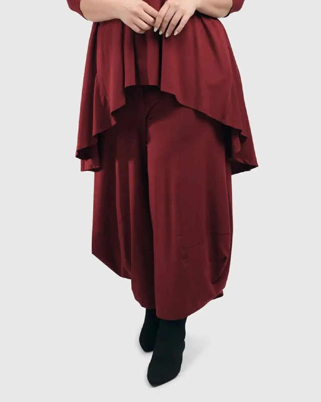 Essential Punto Pants, Plum Relaxed Linen Pants