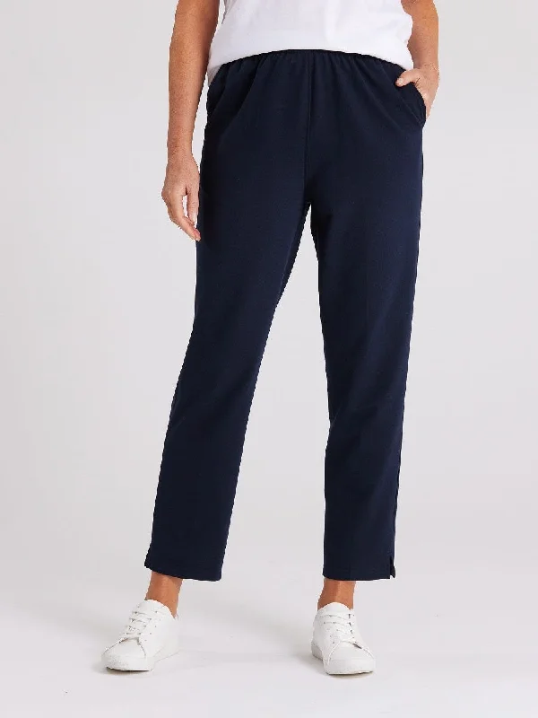 Raw Spun Cotton Short Length Pant Formal Wide-Leg Pants