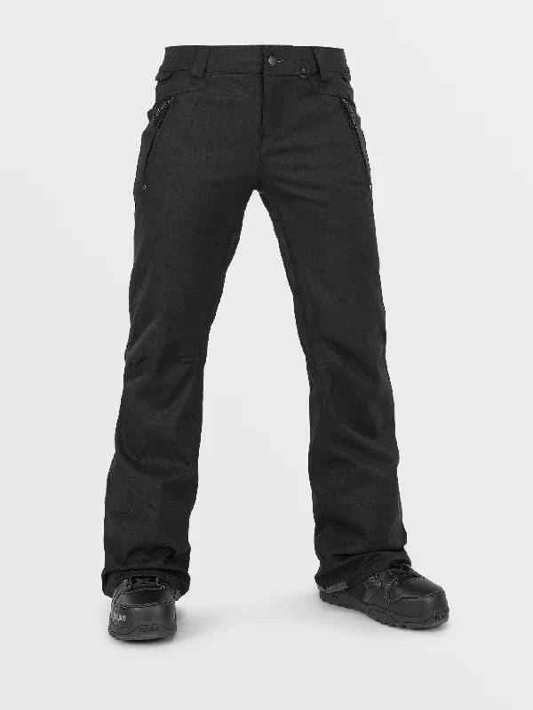 Womens Species Stretch Pants - Black Fashionable Button-Up Pants