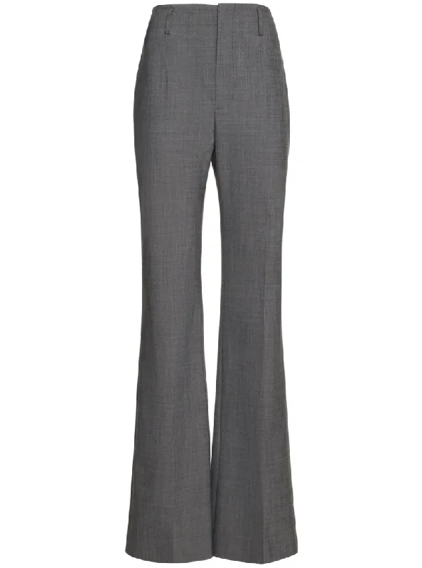 Tropical stretch wool straight pants Trendy Wide-Legged Trousers