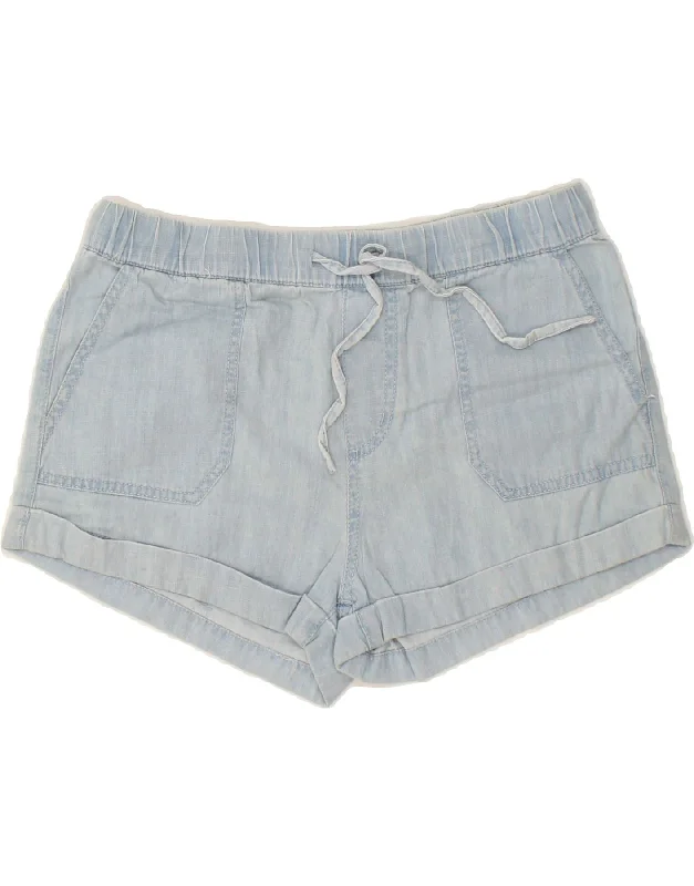 VOLCOM Womens Hot Pants UK 0/2 XS W30 Blue Cotton Fashionable Track Pants