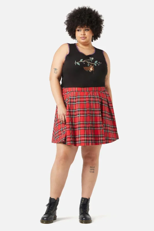 Curve Chosen Tartan Skirt linen skirt natural