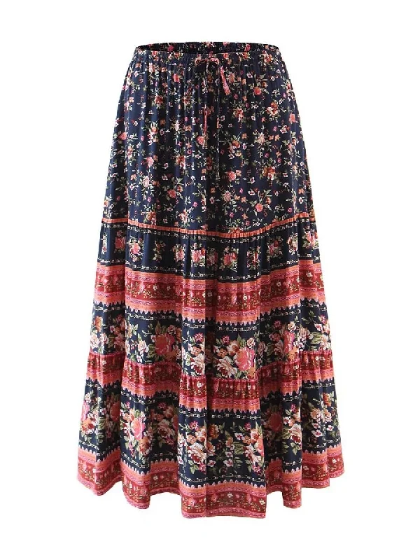 DENVER Midi Skirt - Black denim skirt classic