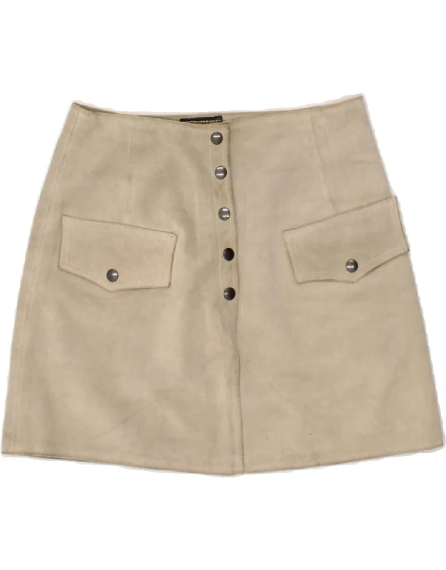 LEXINGTON Womens Suede Mini Skirt IT 44 Medium W27  Grey corduroy skirt comfortable