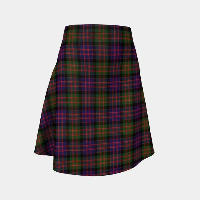 MacDonald Modern Tartan Flared Skirt button skirt front