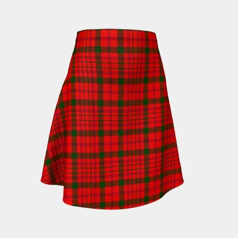 MacDonnell of Keppoch Modern Tartan Flared Skirt leather skirt bold