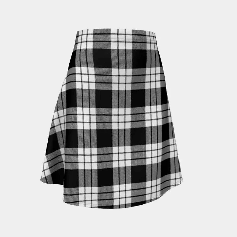 MacFarlane Black & White Tartan Flared Skirt leather skirt modern