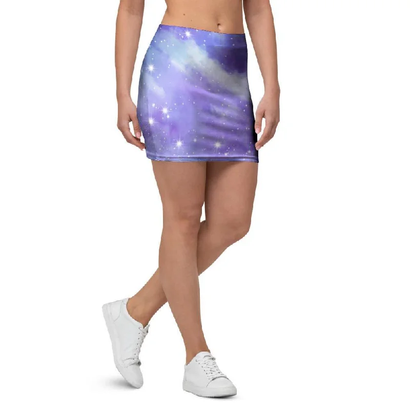 Purple Universe Galaxy Mini Skirt summer skirt style