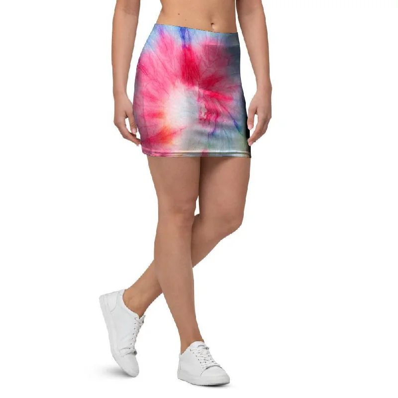 Rainbow Tie Dye Mini Skirt corduroy skirt cozy