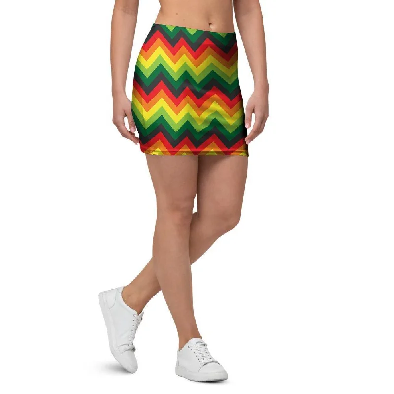 Rasta Jamaica Reggae Mini Skirt casual skirt length