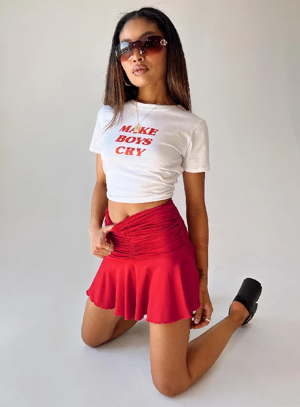 Wilcox Mini Skirt Red high waist skirt