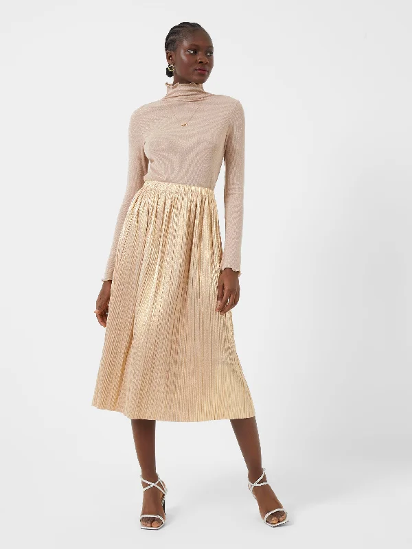 Sky Jersey Shimmer Midi Skirt satin skirt smooth