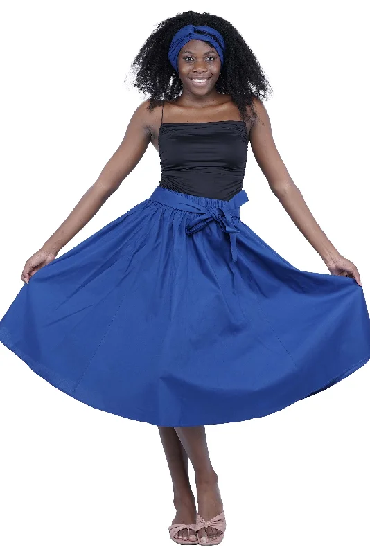 Royal Blue Midi/Calf Length Skirt lace skirt elegant