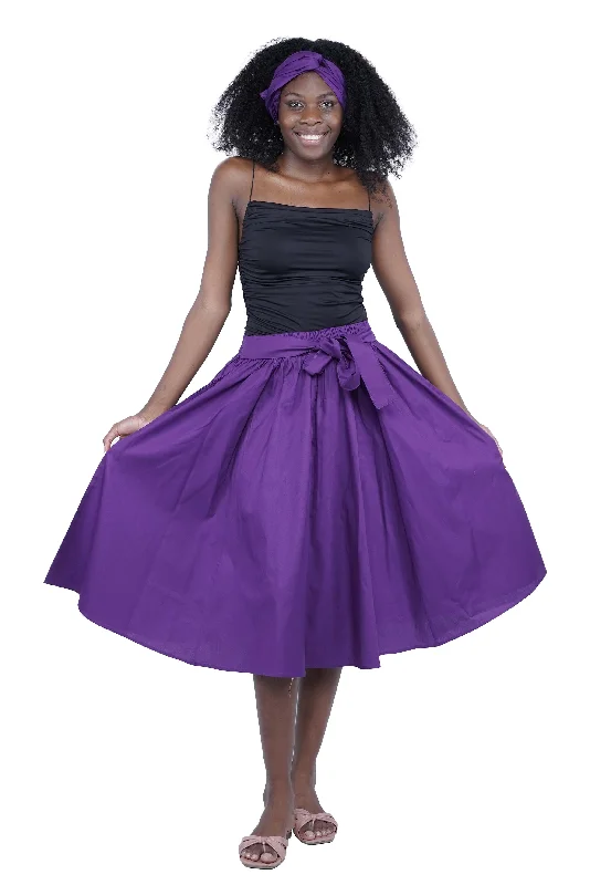 Purple Midi/Calf Length Skirt tiered skirt playful