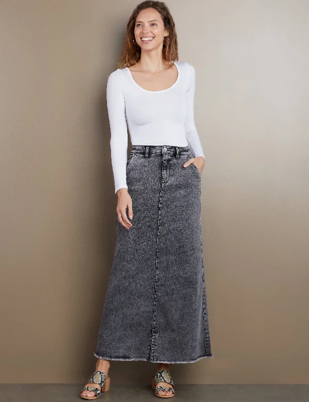 Tory Denim Maxi Skirt lightweight skirt design