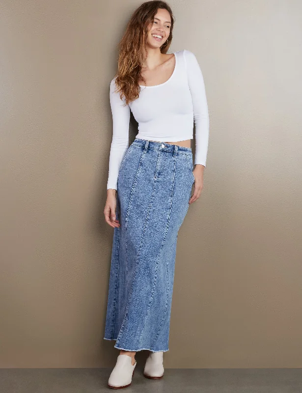 Willa Denim Maxi Skirt vintage skirt charm