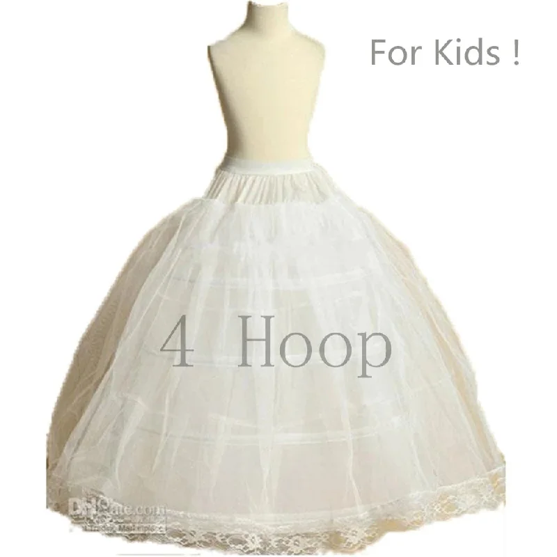 4 Hoop Petticoat With Lace Appliqué - Girls Ball Gown Underskirt lace skirt feminine 4 Hoop Petticoat With Lace Appliqué - Girls Ball Gown Underskirt lace skirt feminine